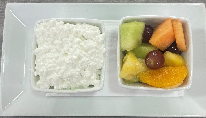 saturday special cottage cheese and fruit from Omars